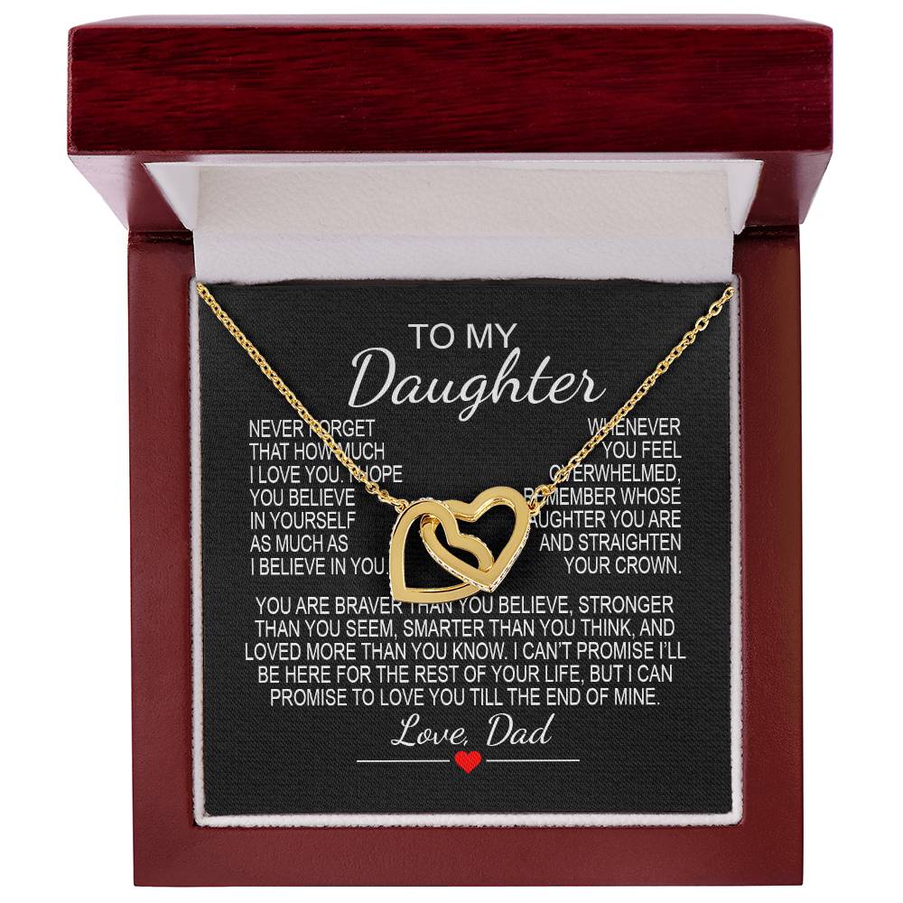 To My Daughter 6 - Interlocking Hearts Necklace
