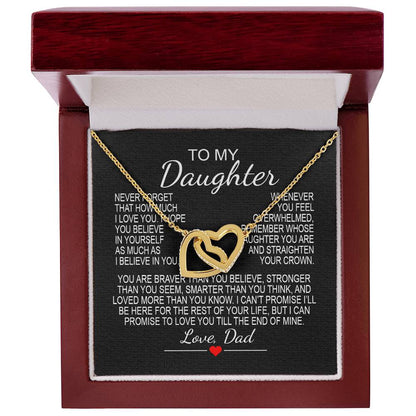 To My Daughter 6 - Interlocking Hearts Necklace