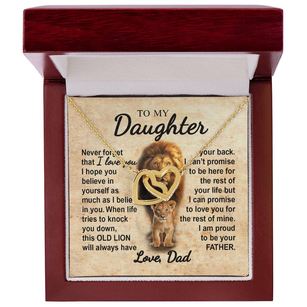 To My Daughter 2 - Interlocking Hearts Necklace