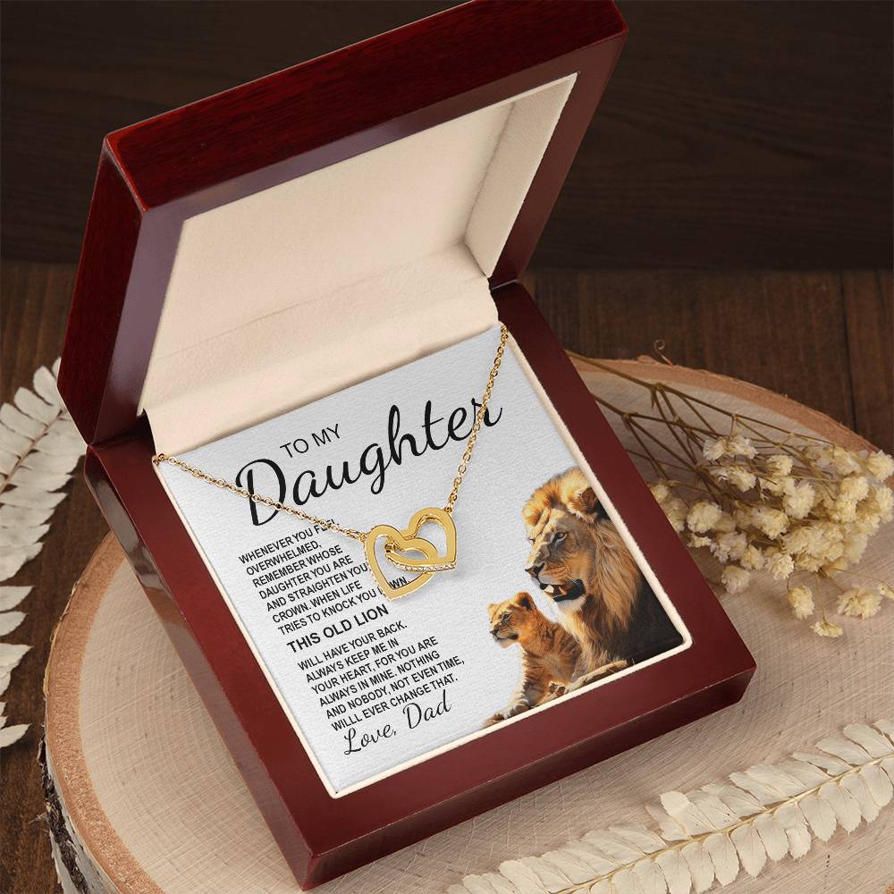 To My Daughter 7 - Interlocking Hearts Necklace