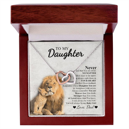 To My Daughter - Interlocking Hearts Necklace