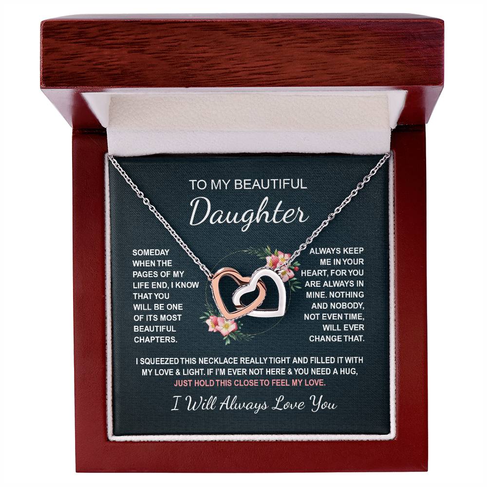 To My Daughter 4 - Interlocking Hearts Necklace