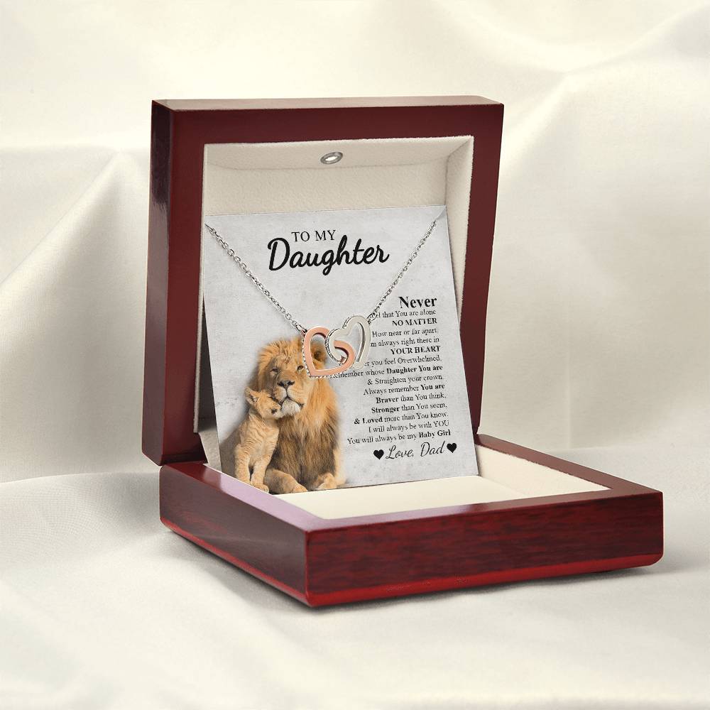 To My Daughter - Interlocking Hearts Necklace