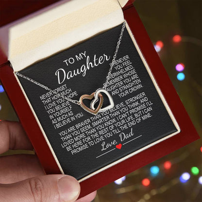 To My Daughter 6 - Interlocking Hearts Necklace
