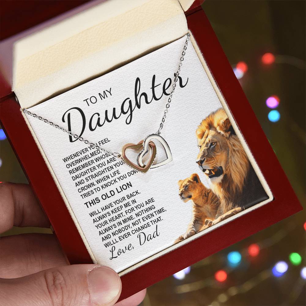 To My Daughter 7 - Interlocking Hearts Necklace